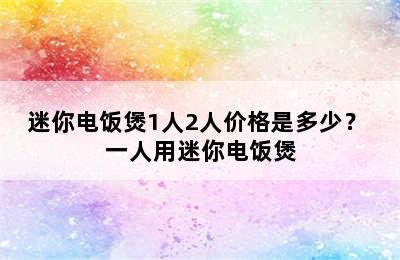 迷你电饭煲1人2人价格是多少？ 一人用迷你电饭煲